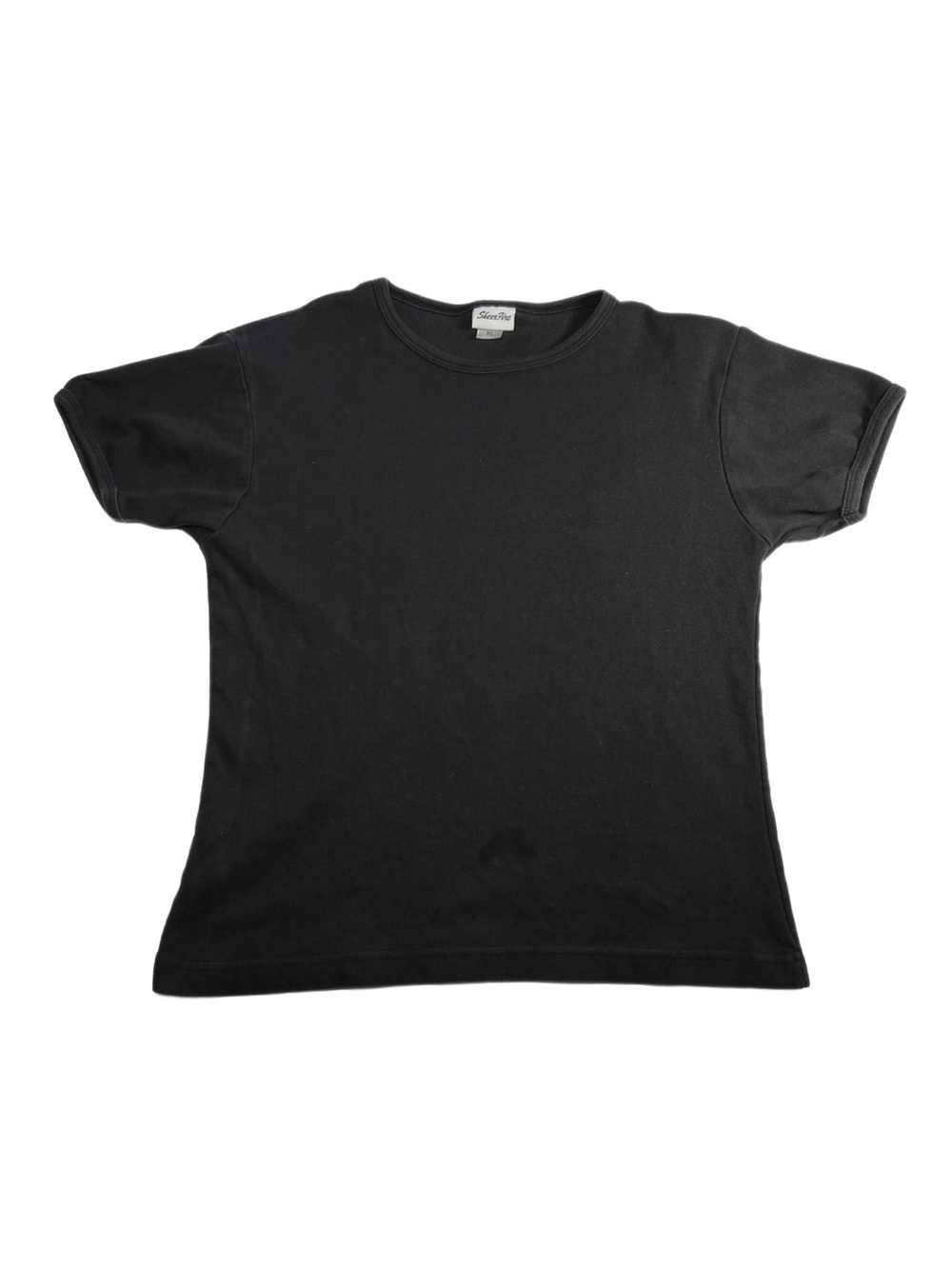Vintage Y2K Black Baby Tee Sheer Five Juniors XL Fitted 100% Cotton